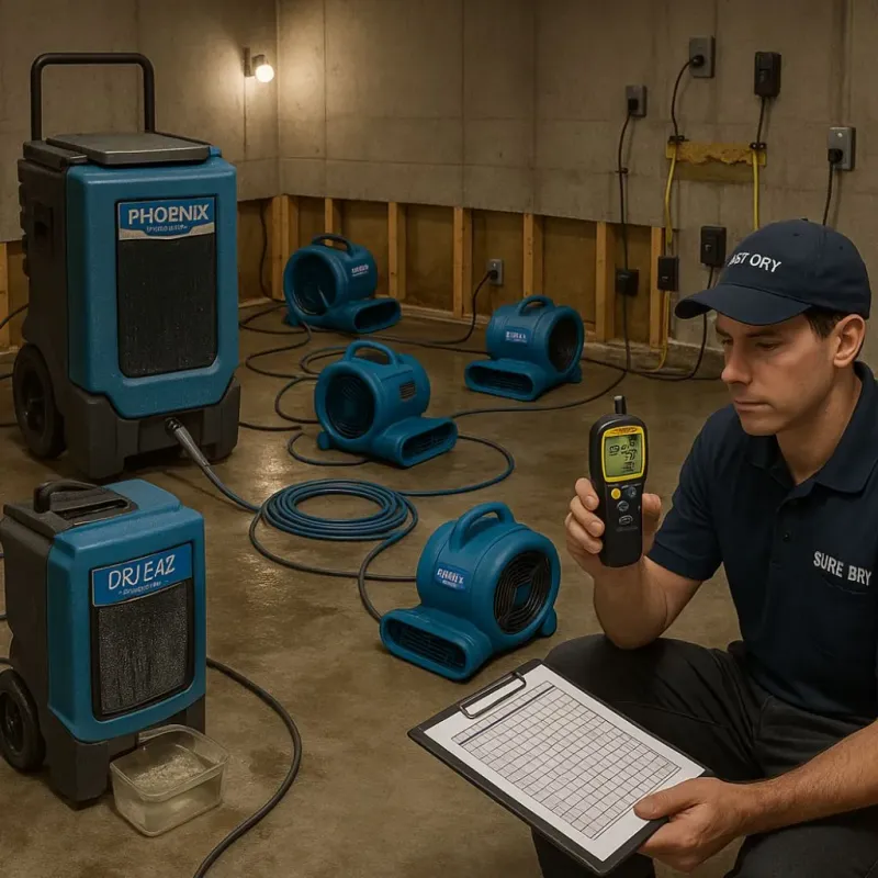 Structural Drying and Dehumidification process in Pompano Beach Highlands, FL